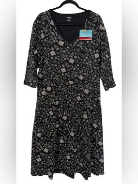NWT Svaha Science STEM A-Line Dress Black W/ Pockets Teacher Size 1X